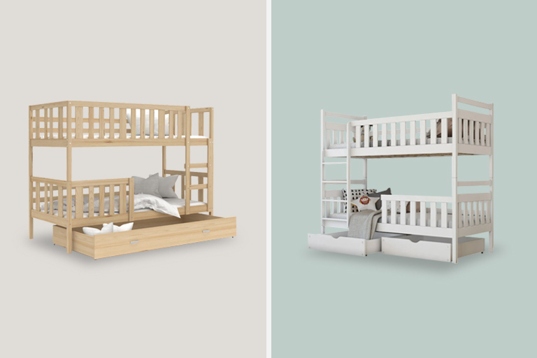 Kreveti na kat od prirodnog drva